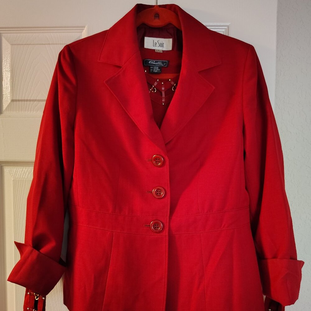 Red Jacket and designer Sweater combo